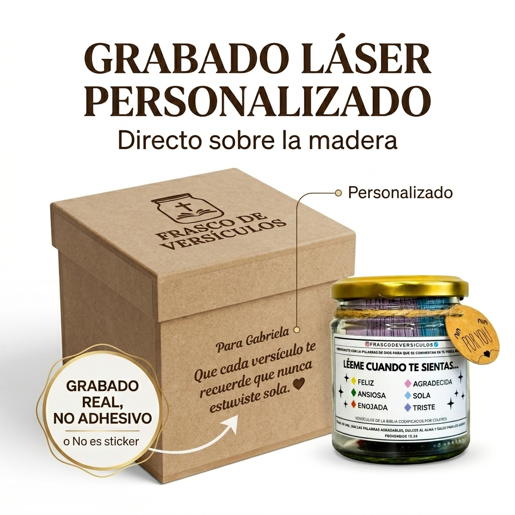 Frasco de Versículos Caja Personalizada