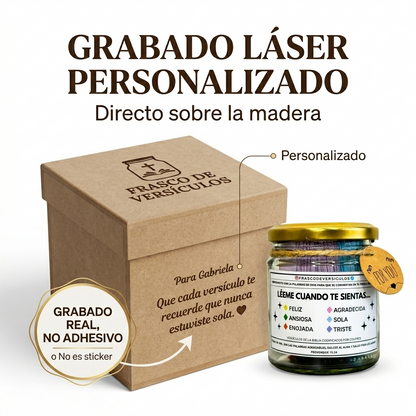 Frasco de Versículos Caja Personalizada