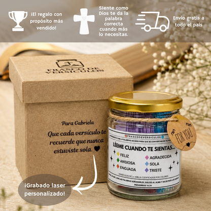 Frasco de Versículos Caja Personalizada